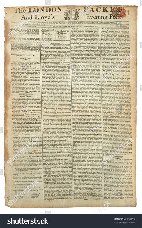 Read latest breaking news, updates, and headlines. Original Vintage London Newspaper Dated 1813 Stock Photo ...