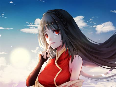 Beautiful Red Eyes Anime Girl Original Wallpaper 1920x1080 Hd Image Picture 198bf02f