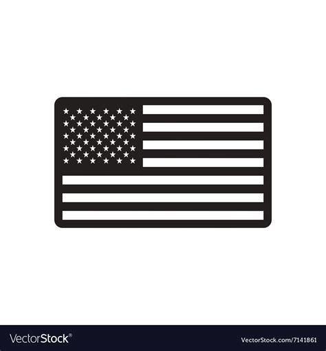 American Flag Black And White Vector