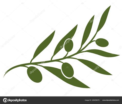 Vector Icon Olive Branch Olives Oil Sign Symbol Peace Greek — Stock