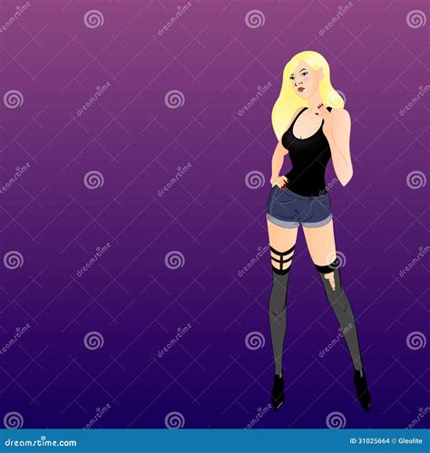 Blonde Girl Stock Vector Illustration Of Curves Blonde 31025664