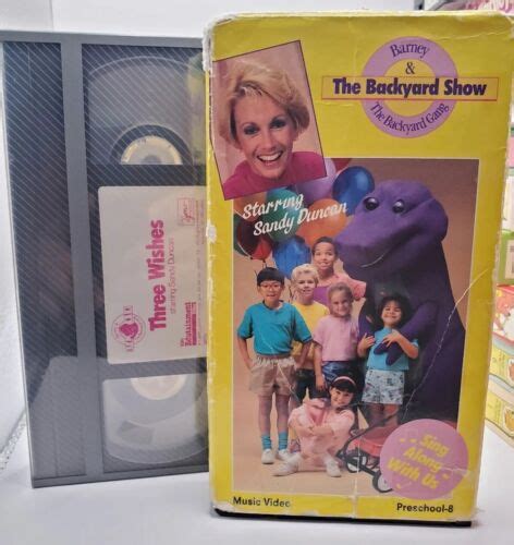 Barney Three Wishes And The Backyard Show ~ Vhs 1989 ~ Starring Sandy