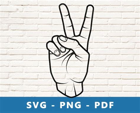 Peace Hand Svg Peace Png Victory Symbol Clipart Hand Etsy
