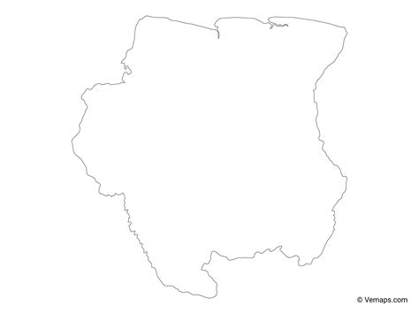 Outline Map Of Suriname Free Vector Maps