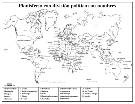 Un Mapa Planisferio Con Nombres Estudiar Sexiz Pix