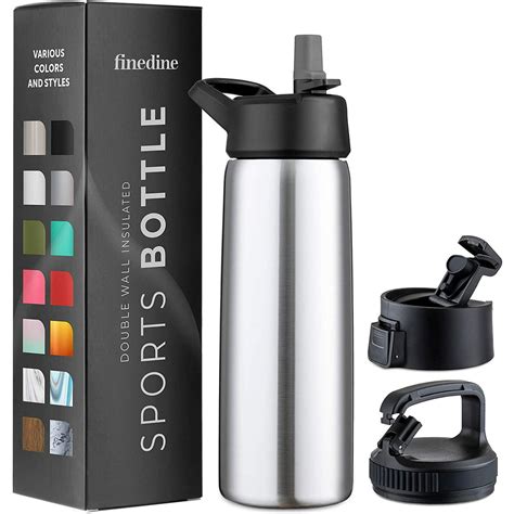 Triple Insulated Stainless Steel Water Bottle With Straw Lid Flip Top