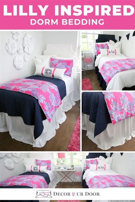sea shells bright colors and coral reef this lilly pink and blue coral dorm bedding