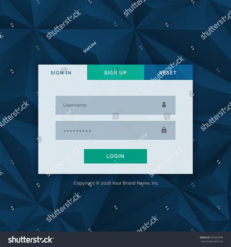 Modern Login Form Template For Your Web Design Royalty Free Stock
