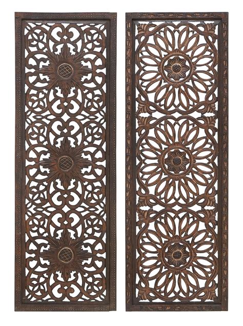 Large Wood Carved Panels Floral Wood Carved Wall Panel Wood Wall Decor