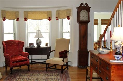 Draperies, curtains & window treatments. Window treatment for bay window area - Traditional ...