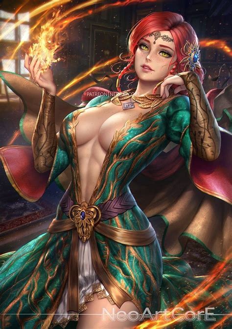 Triss Merigold Neoartcore Witcher 3d Fantasy Fantasy Art Women