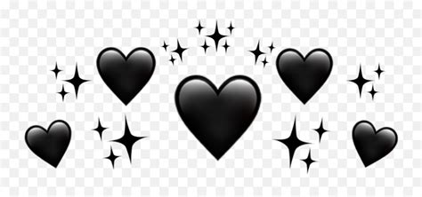 Emojicrown Black Heart Crown Png Emojicrown Emoji Free Transparent