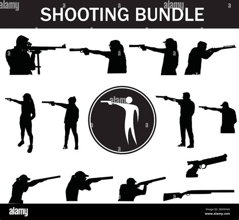 Shooting Silhouette Bundle Collection Of Shooting Players With Logo