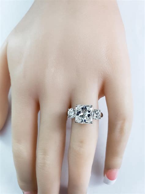 Ever star womens 1 ct. GIA Certified 3.04 Carat Radiant Cut Diamond Three-Stone ...