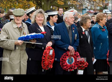War veterans pays their respect at Remembrance Sunday Service Stock