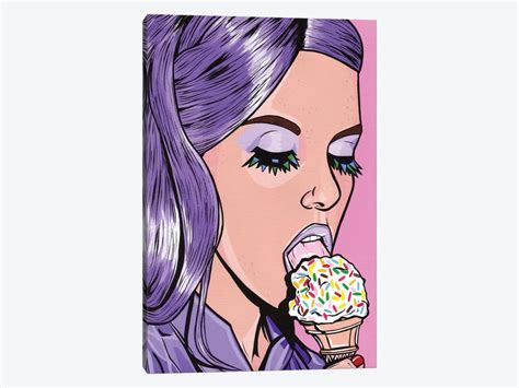 purple ice cream comic girl canvas print by allyson gutchell icanvas