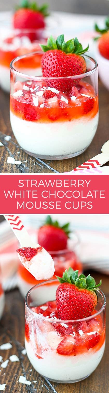 I could just eat it with a for this white chocolate raspberry cake instead of vegetable oil can we add butter? Strawberry White Chocolate Mousse Cups - Life Love and Sugar