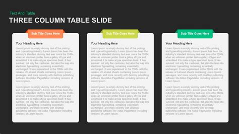 3 And 4 Columns Table Slide Powerpoint Template
