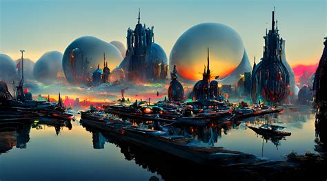 Future City In Space Ai Generated Artwork Nightcafe Creator