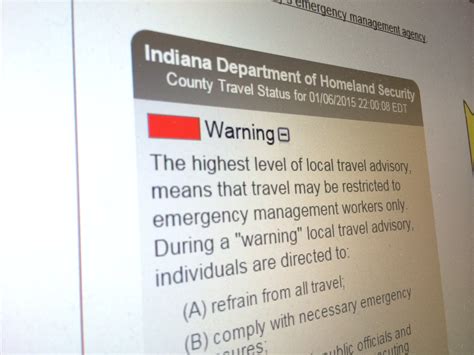 Indiana County Travel Status Map Indianapolis News Indiana Weather