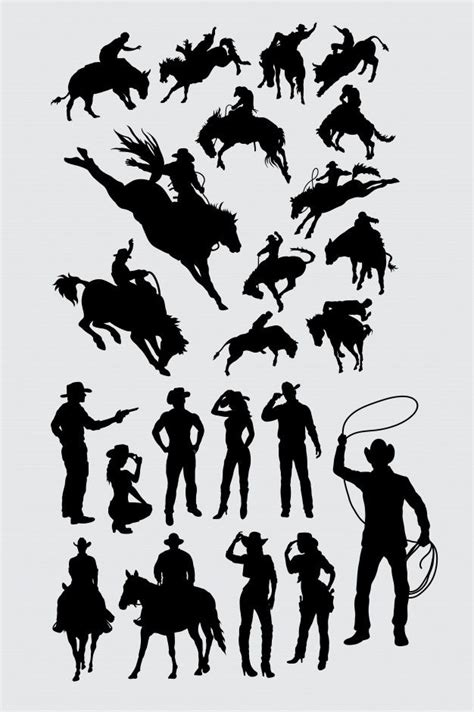 Cowboy Cowgirl And Rodeo Sport Silhouette Horse Silhouette Kids