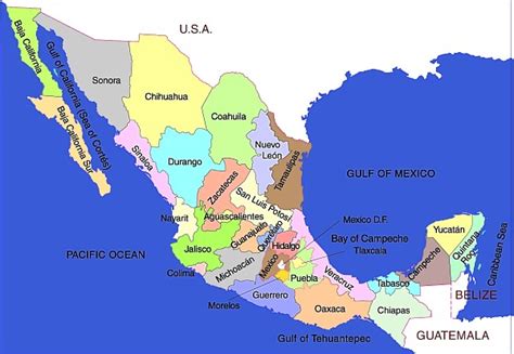 Lonely planet photos and videos. Map of Mexico and Mexico's states - MexConnect