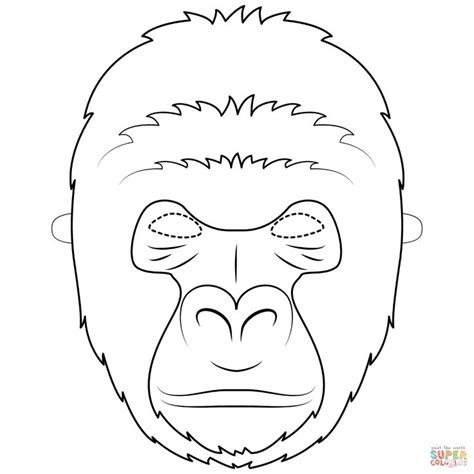 Punch holes on both sides of the mask and attach an elastic string. Gorilla Mask coloring page | Free Printable Coloring Pages ...