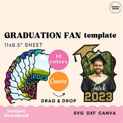 Graduation Fan Template Perfect For Creating Your Custom Graduation