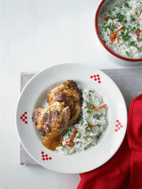 Also most nigerians don't use chicken thighs, we chop up a hen and cook the meat separately. Jerk chicken thighs with coconut rice recipe | delicious ...