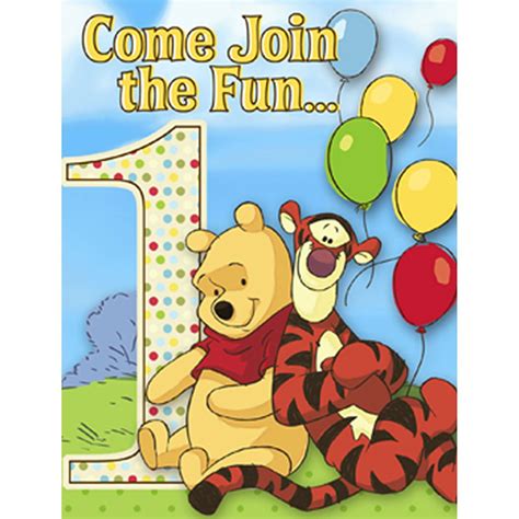 Winnie The Pooh Happy 1st Birthday