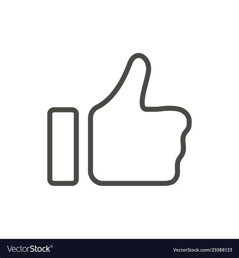 Thumb Up Icon Line Like Symbol Isolated T Vector Image