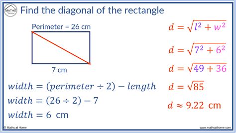 How To Find The Diagonal Of A Rectangle