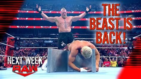 Brock Lesnar Set To Return On Next Weeks Wwe Raw Wonf4w Wwe News