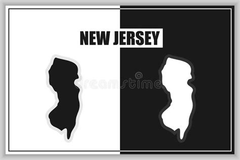 Flat Style Map Of State Of New Jersey Usa New Jersey Outline Stock