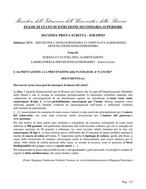 Simulazioni seconda prova 2019 istituto alberghiero: esempi di traccia