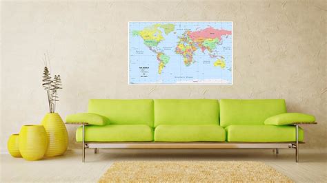 World Map Atlasgeographypolitical Poster Print A0 A1 A2 A3 A4 A5 A6