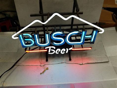 Vintage Busch Beer Neon Light Original Sign Bar Advertising 60s No