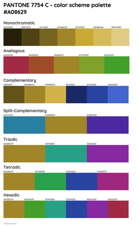 Pantone 7754 C Color Palettes And Color Scheme Combinations