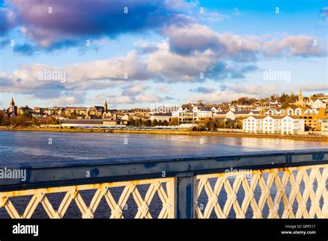 Derry Panorama From Craigavon Bridge Derry Northern Ireland United