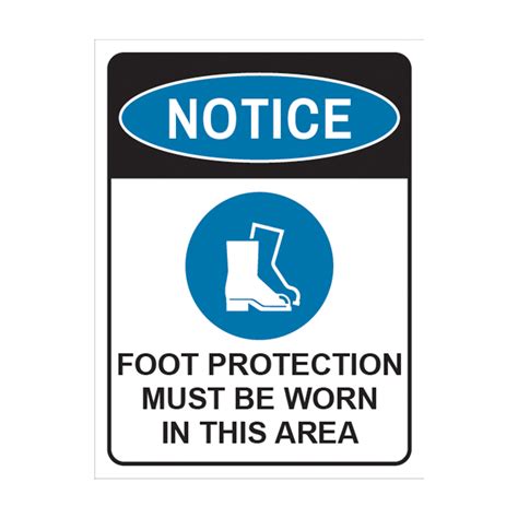 Urban Print Safety Sign Notice Sign Foot Protection Must Be Worn