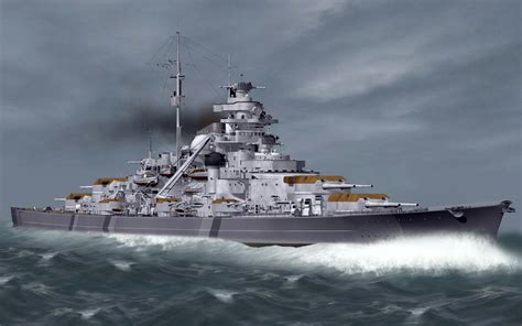 German Battleship Bismarck Full Hd Fond Décran And Arrière Plan