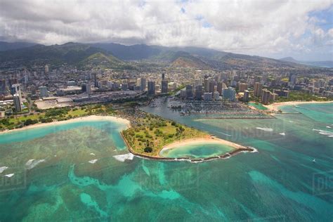Usa Hawaii Oahu Ala Wai Yacht Basin And Ala Moana Beach Park
