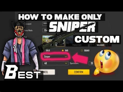 Creates a force field that blocks damages from enemies. How to make sniper custom room on free fire| sniper custom ...