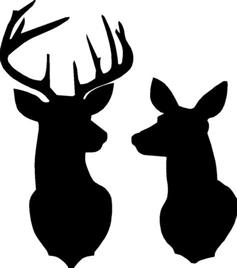 Buck and doe deer silhouette stencils. Buck and Doe Deer silhouette Stencil overall size approx 16
