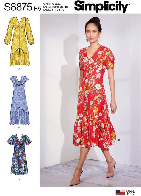 Sewing Pattern Womens Dress Pattern Empire Waist Dress Pattern