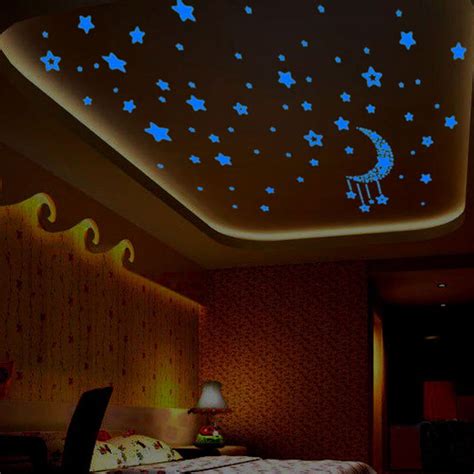 You can also choose at checkout whether youd 1 Set Stars Moon Glow In The Dark Wall Stickers Decals ...