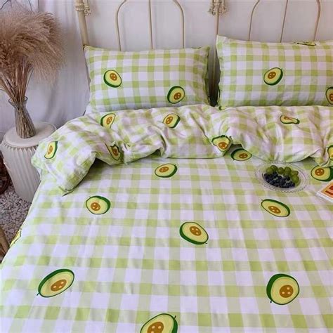 Competing with the mattress as most important in building a successful bedroom are 10. Fresh Avocado Bedding Set | Bedding set, Bed, Aesthetic ...