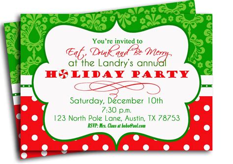 Printable Christmas Party Invitations Here S A Free Christmas Party Invitation That Would Work