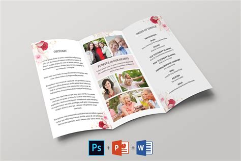 Trifold Funeral Program Template | Funeral Program Template Word and