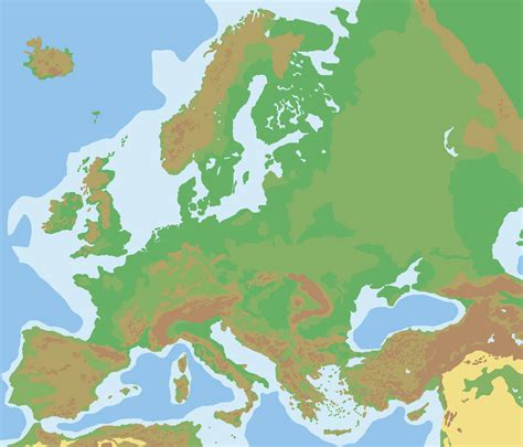 Simple Terrain Map Of Europe Without Rivers By Mattrasscomic On